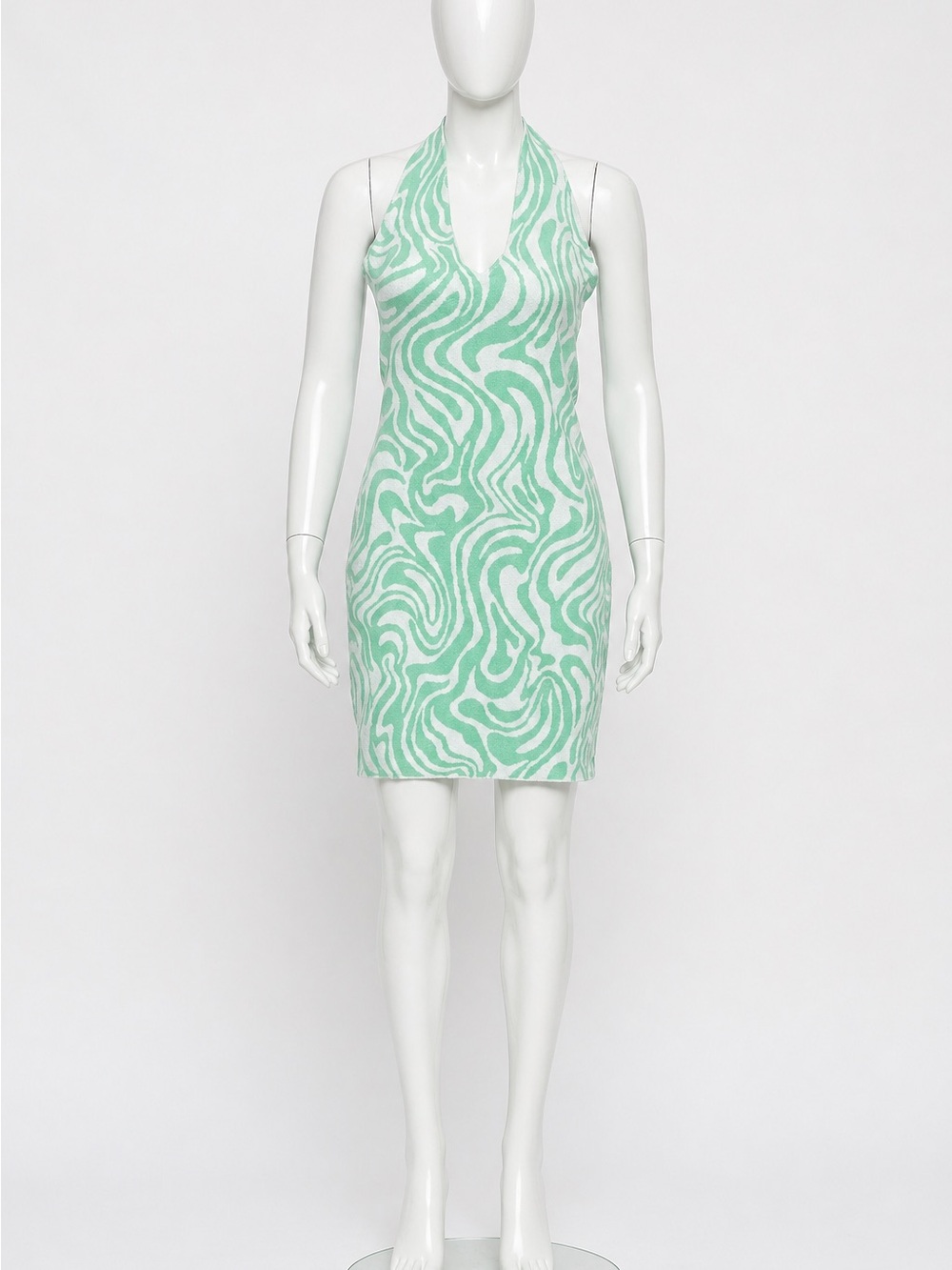 Mint Swirl Halter Swim Dress - Women
